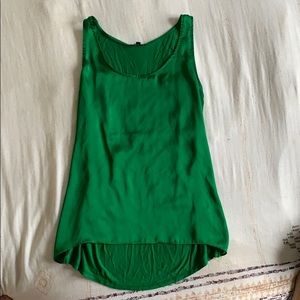 Silk emerald green tank top
